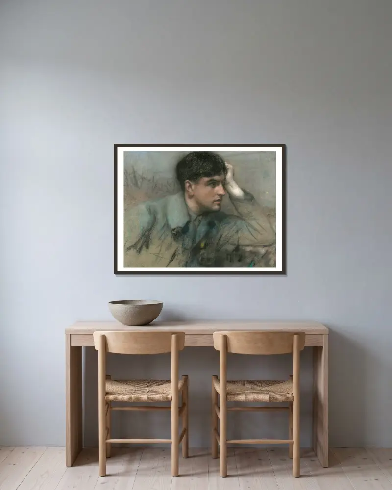 Porträt eines Offiziers von Henri Gervex gerahmt an einer Wand