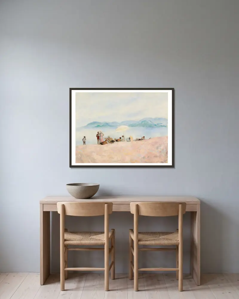 Na pláži, Henri Lebasque v rámu na stěně