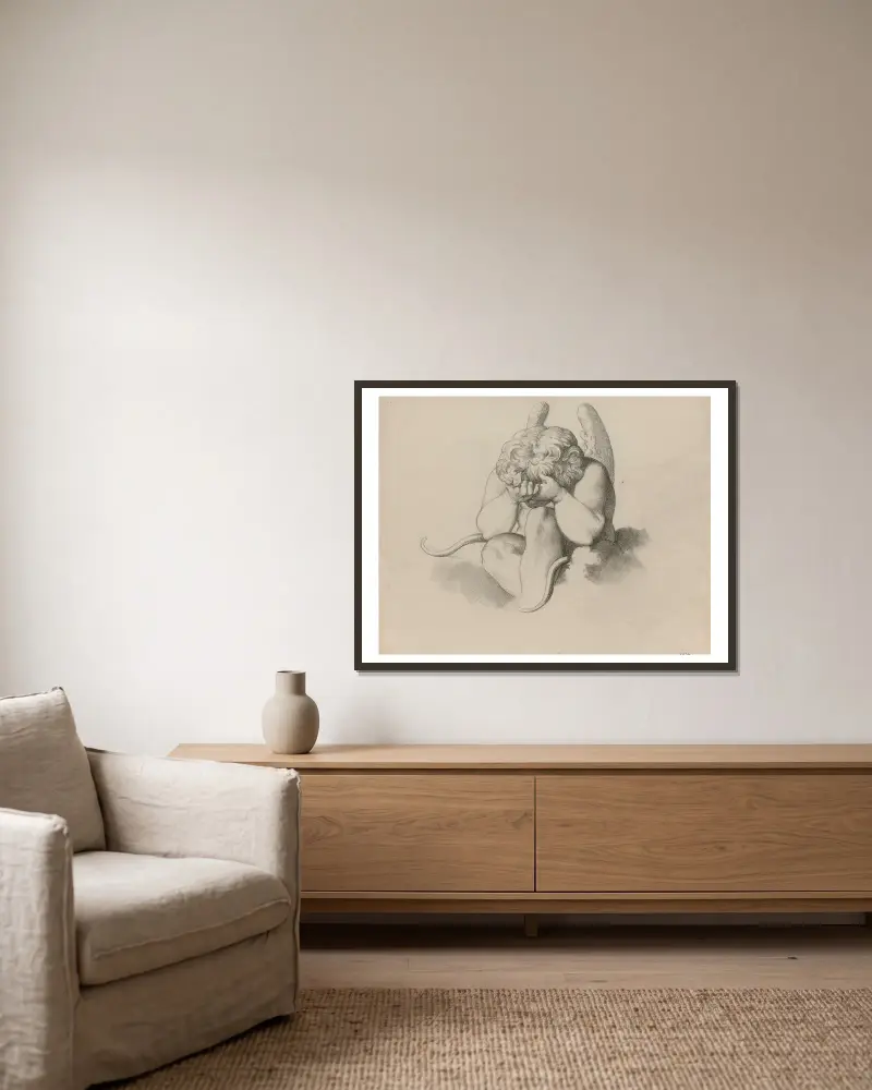 Verzweifelte Liebe von Henri Lehmann gerahmt an einer Wand