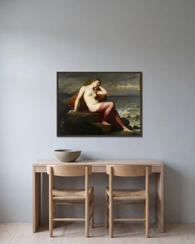 Calypso von Henri Lehmann gerahmt an einer Wand