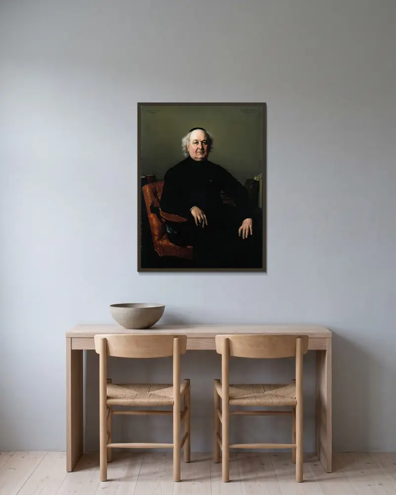 Jean Louis Gabriel, rektor för Saint-Merri av Henri Lehmann inramad på en vägg