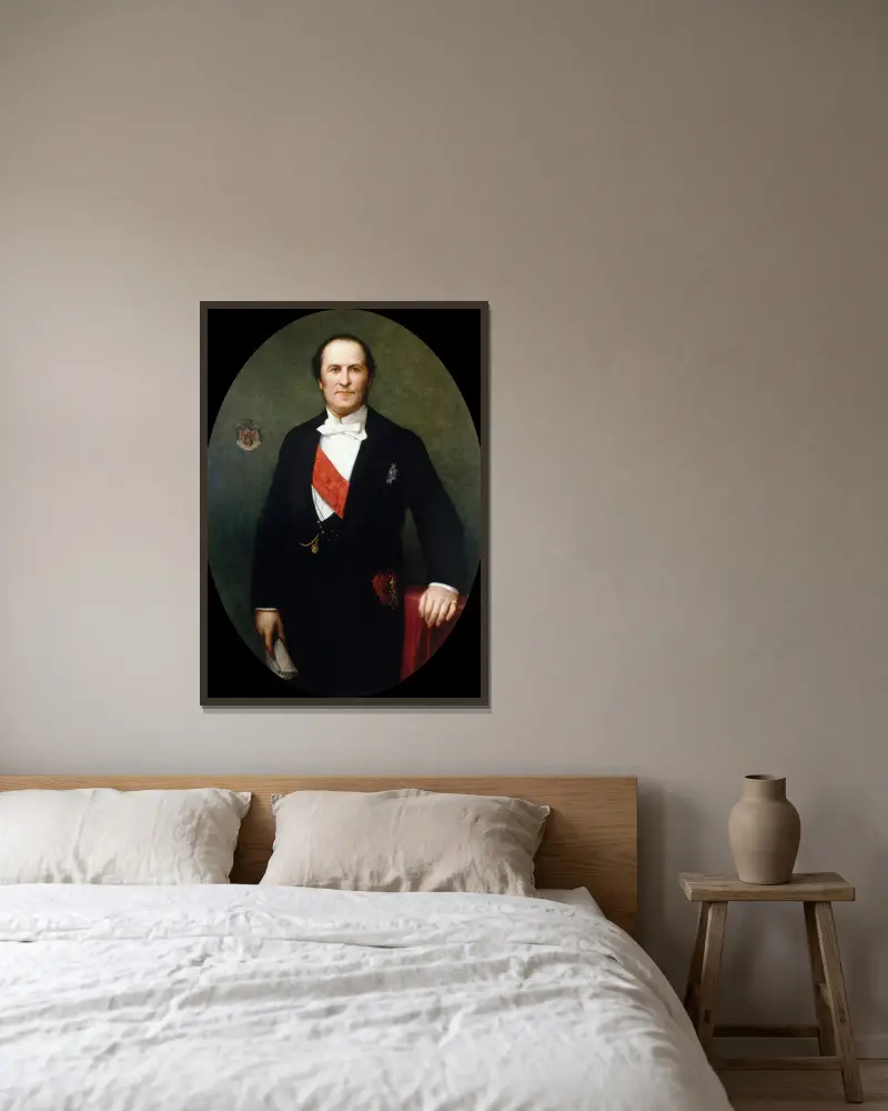Porträtt av baron Haussmann (1809–1891), prefekt för Seine (1853–1870) av Henri Lehmann inramad på en vägg