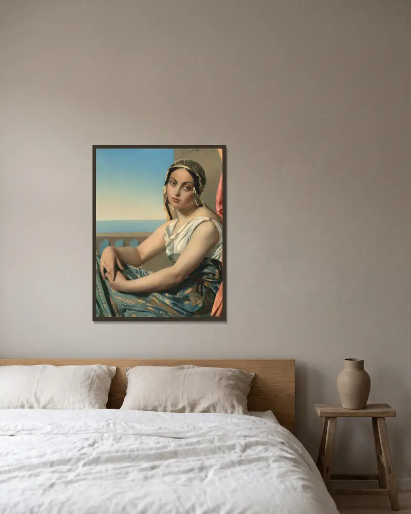 Frau des Orients von Henri Lehmann gerahmt an einer Wand