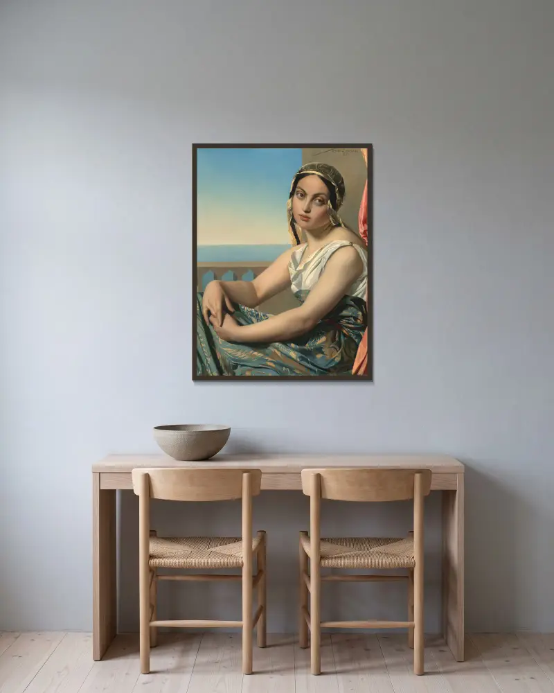 Frau des Orients von Henri Lehmann gerahmt an einer Wand