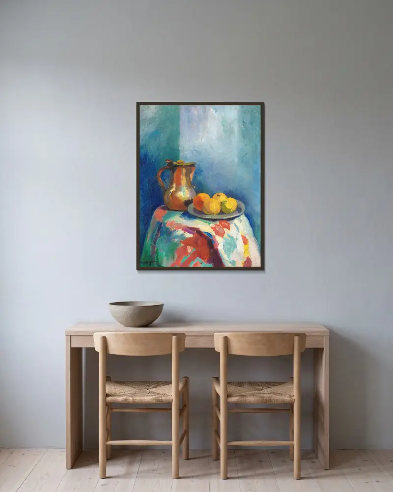 Stillleben mit Kupferkrug von Henri Manguin gerahmt an einer Wand