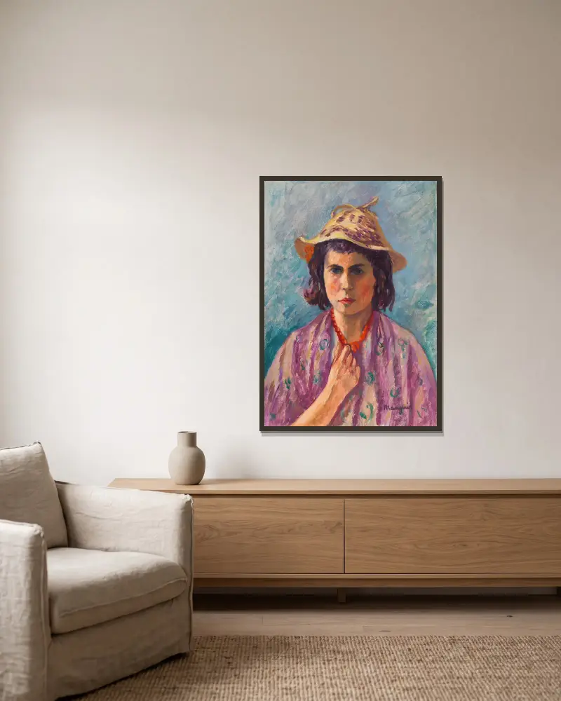 Petite italienne av Henri Manguin inramad på en vägg