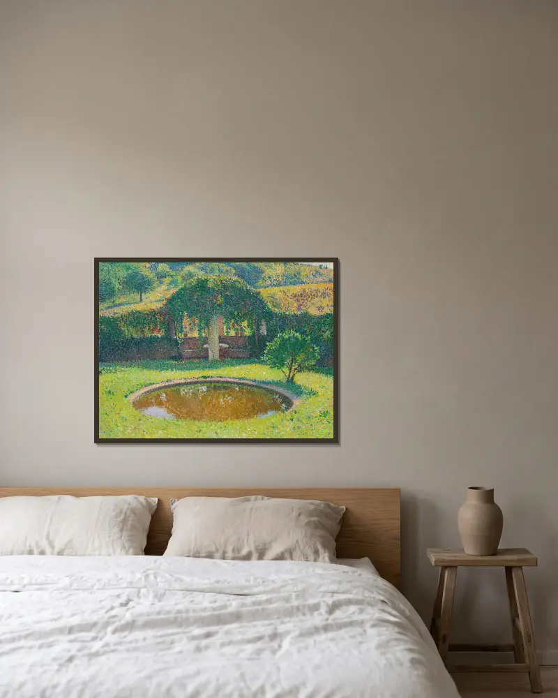 Teich und Laube im Südwesten des Parks von Marquayrol von Henri Martin gerahmt an einer Wand