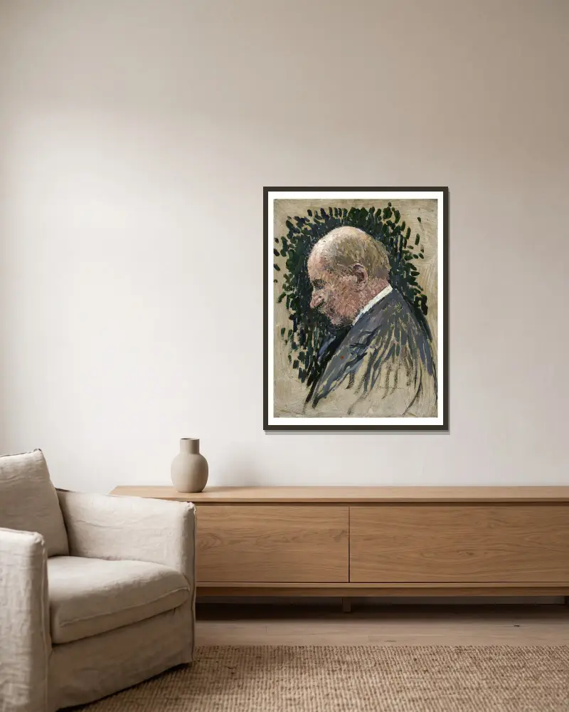 Gustave Charpentier (1860-1956), compositeur av Henri Martin inramad på en vägg