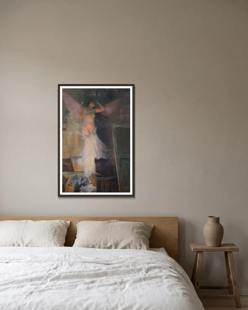 Die Muse des Malers von Henri Martin gerahmt an einer Wand
