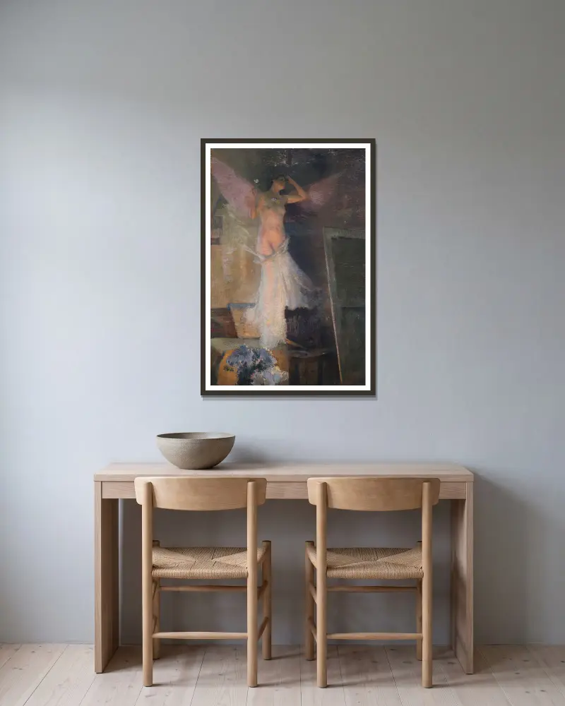 Die Muse des Malers von Henri Martin gerahmt an einer Wand