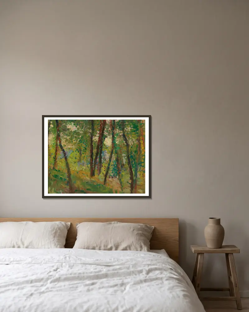Sous-Bois av Henri Martin inramad på en vägg