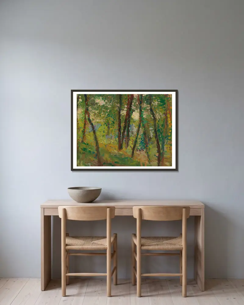 Sous-Bois av Henri Martin inramad på en vägg
