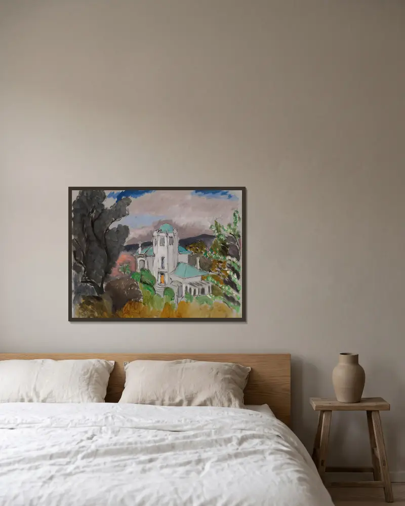 Blue Villa av Henri Matisse inramad på en vägg