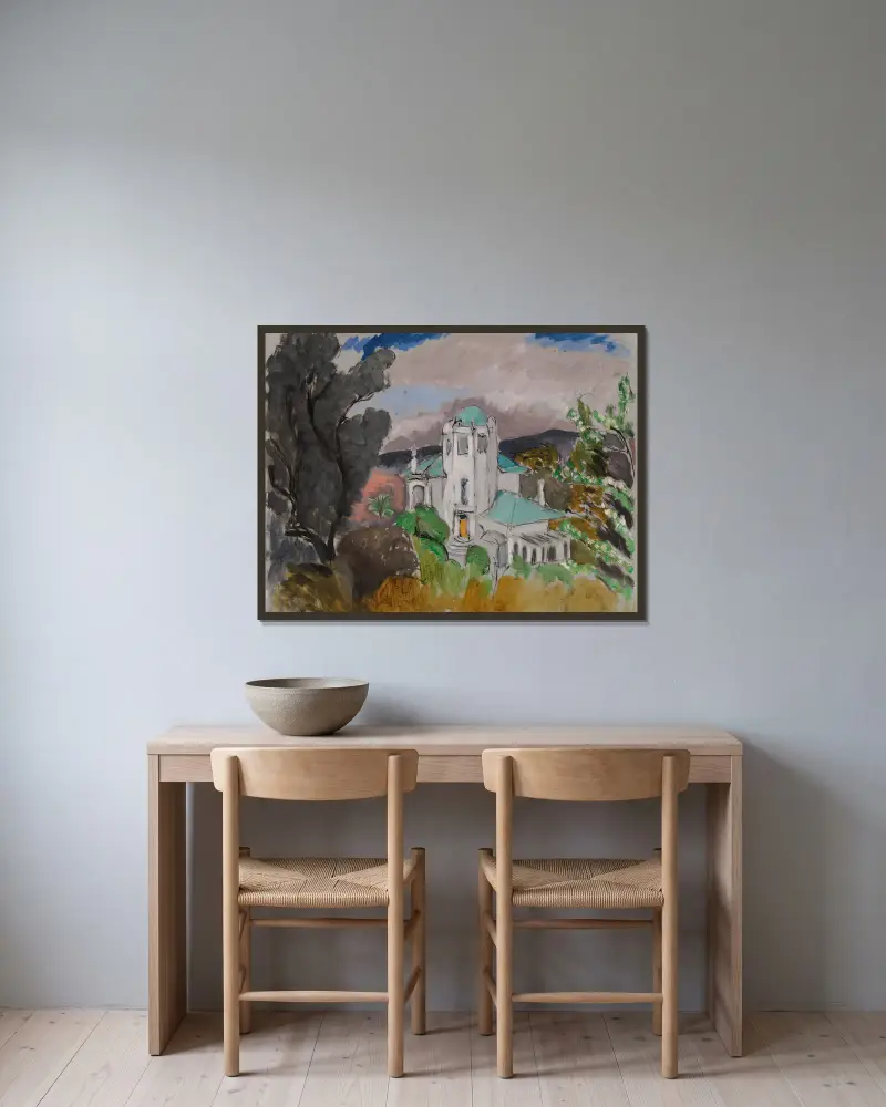 Blue Villa av Henri Matisse inramad på en vägg
