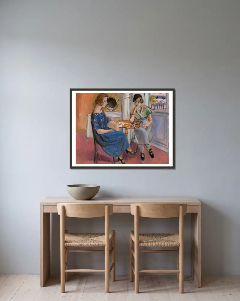 Domino Players av Henri Matisse inramad på en vägg