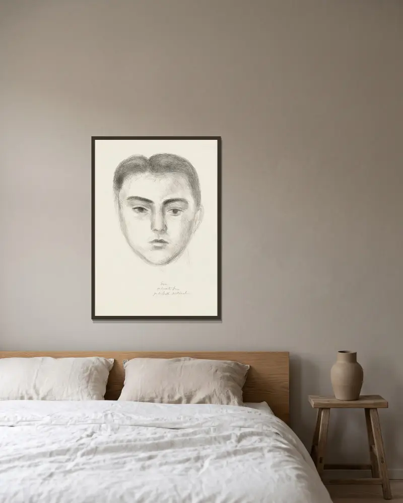 Gérard, masque av Henri Matisse inramad på en vägg