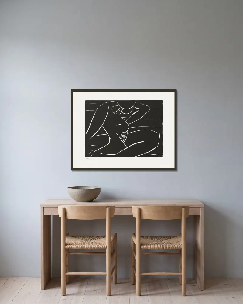 Grande figure av Henri Matisse inramad på en vägg