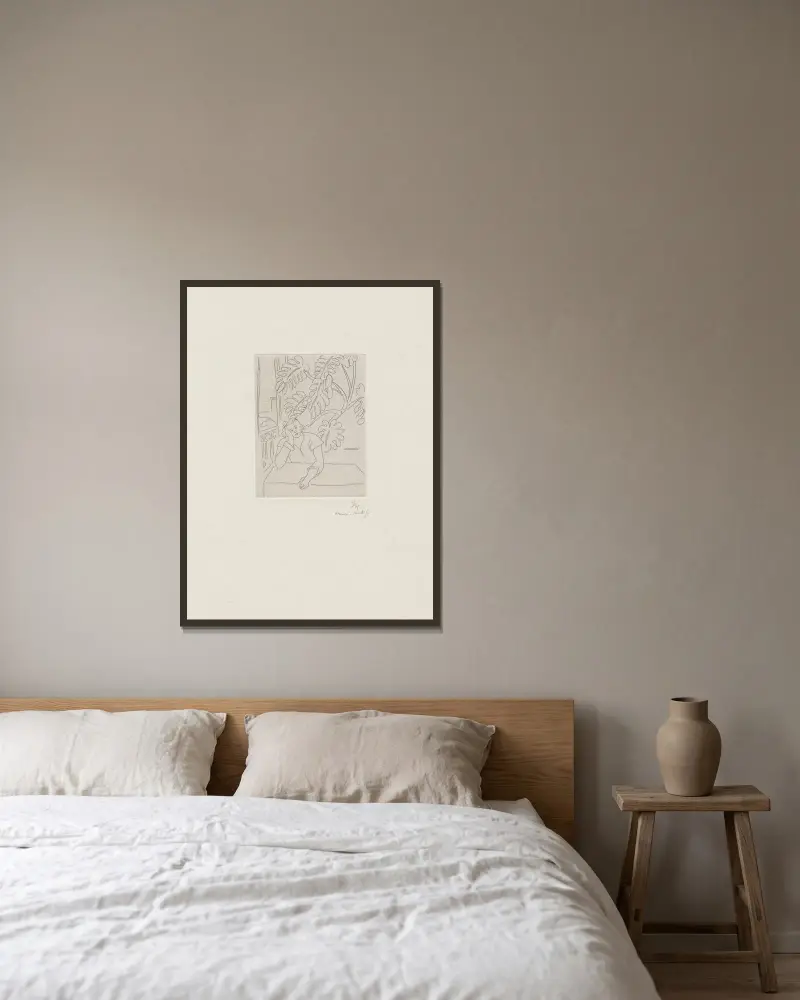 Wnętrze z listowiem, Henri Matisse w ramie na ścianie
