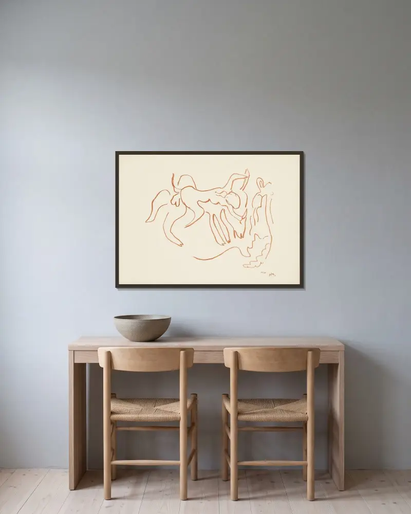 Jag vill, när jag minns min goda väninna, 1942 – nr 2 av Henri Matisse inramad på en vägg