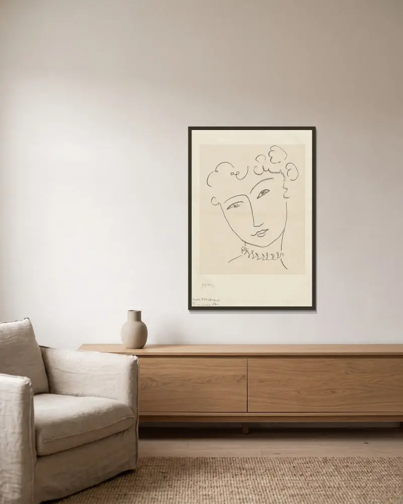 La Pompadour, 1951 – nr 2 av Henri Matisse inramad på en vägg