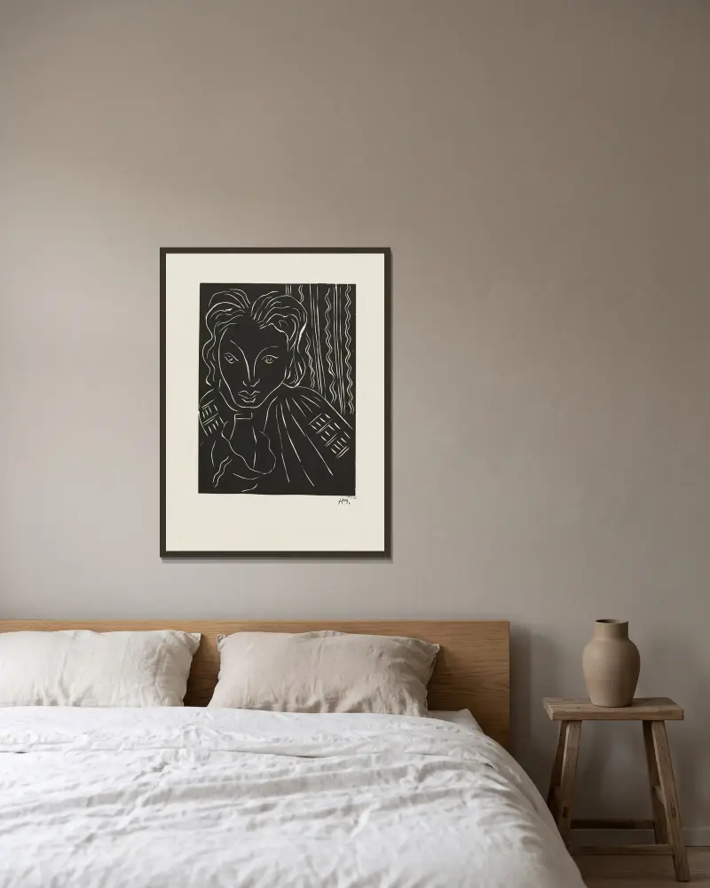 La Roumaine av Henri Matisse inramad på en vägg