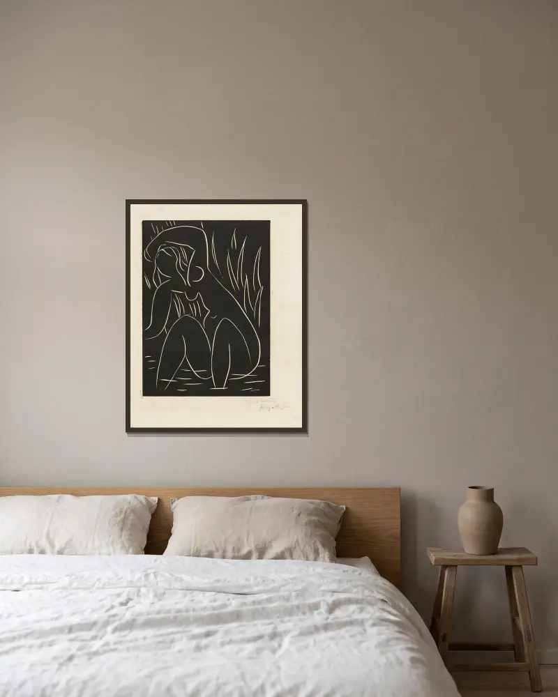 Eftermiddagen – Studie för 'Pasiphaé' av Henri Matisse inramad på en vägg