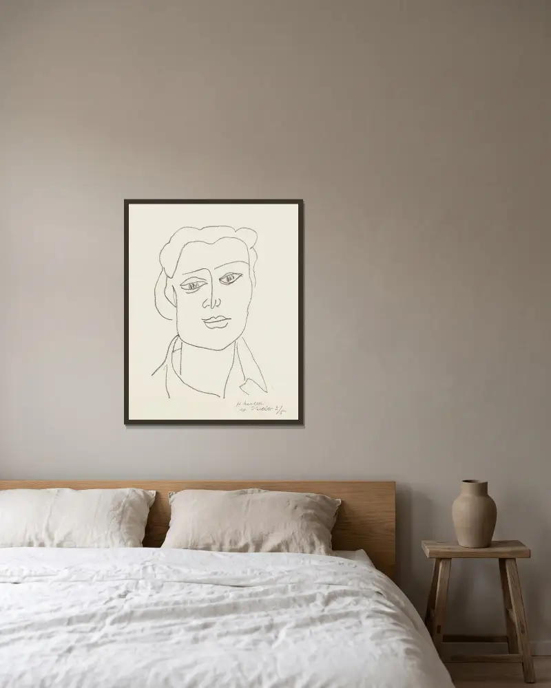 Lydia av Henri Matisse inramad på en vägg