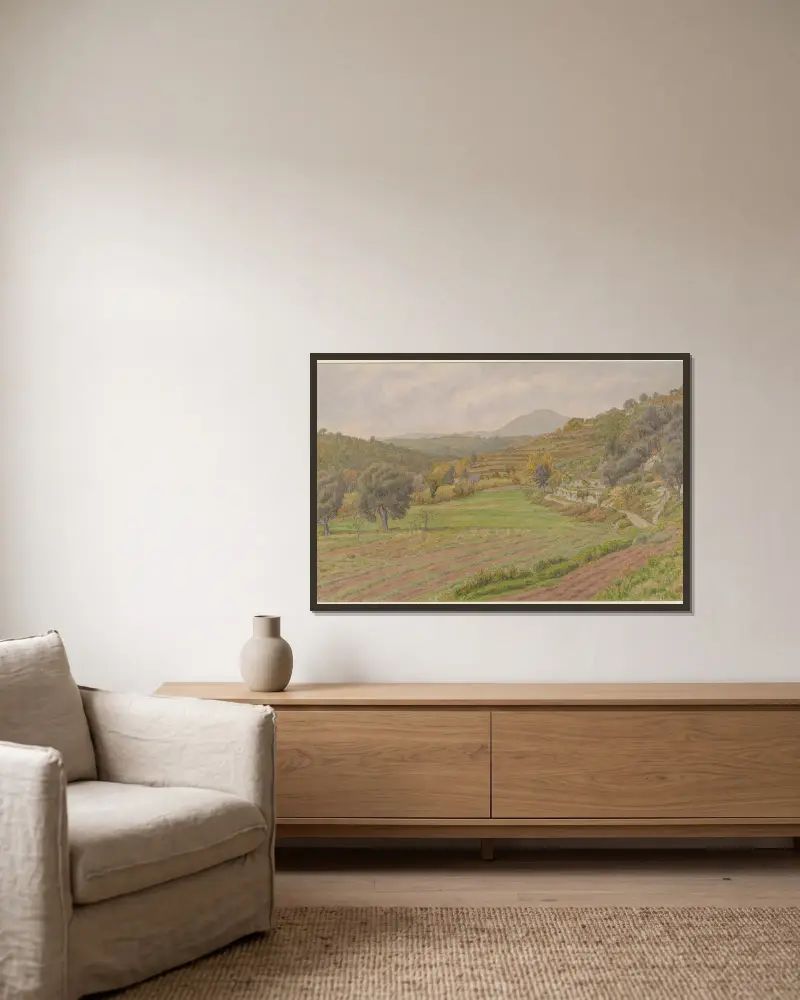 Biot von Henri Rivière gerahmt an einer Wand