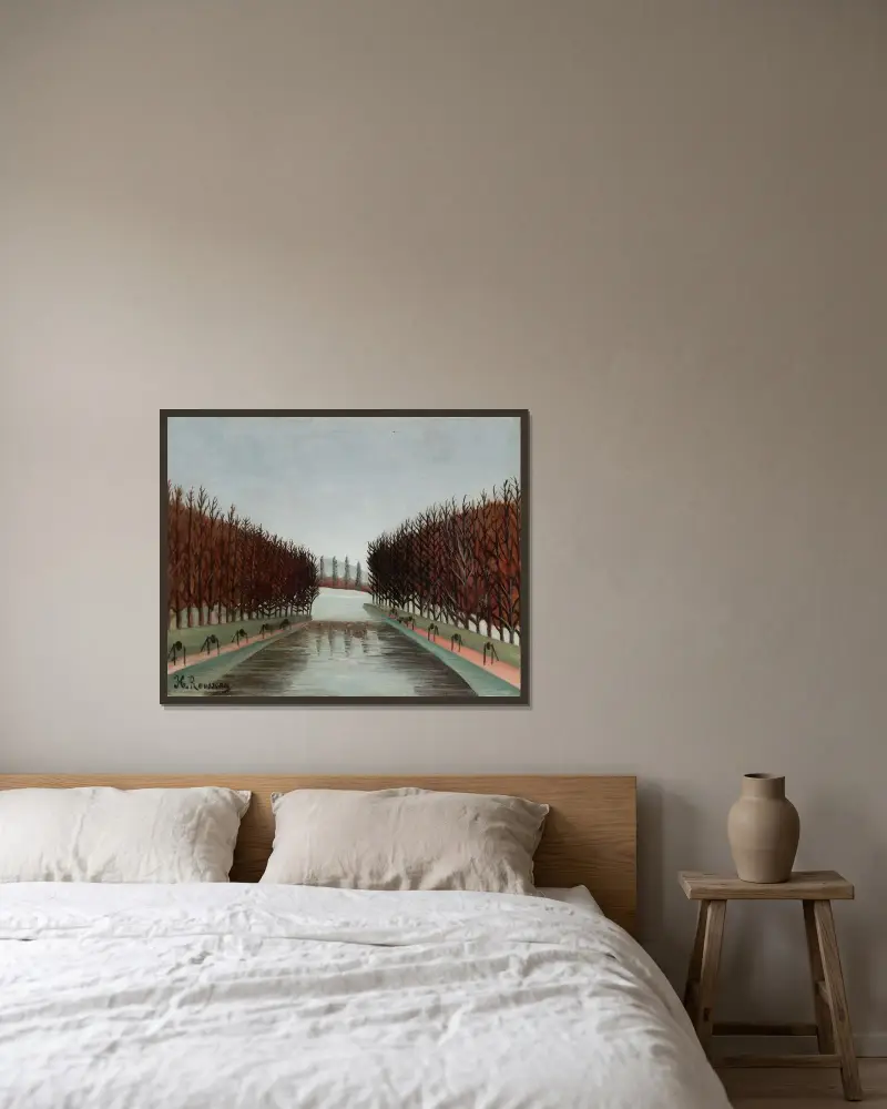 Le canal av Henri Rousseau inramad på en vägg
