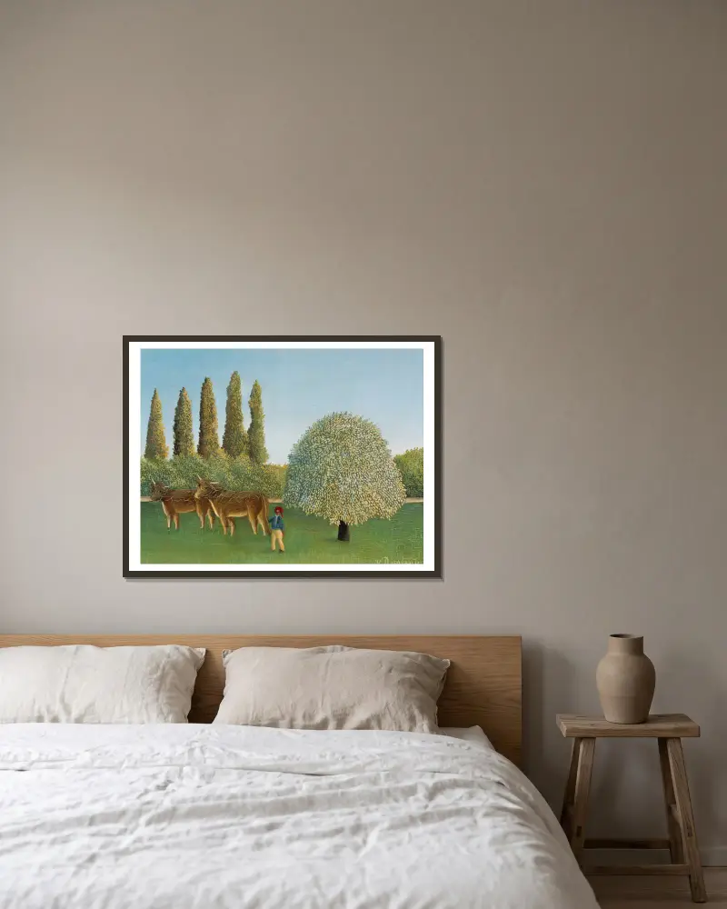 Krajobraz łąkowy (Pastwisko), Henri Rousseau w ramie na ścianie