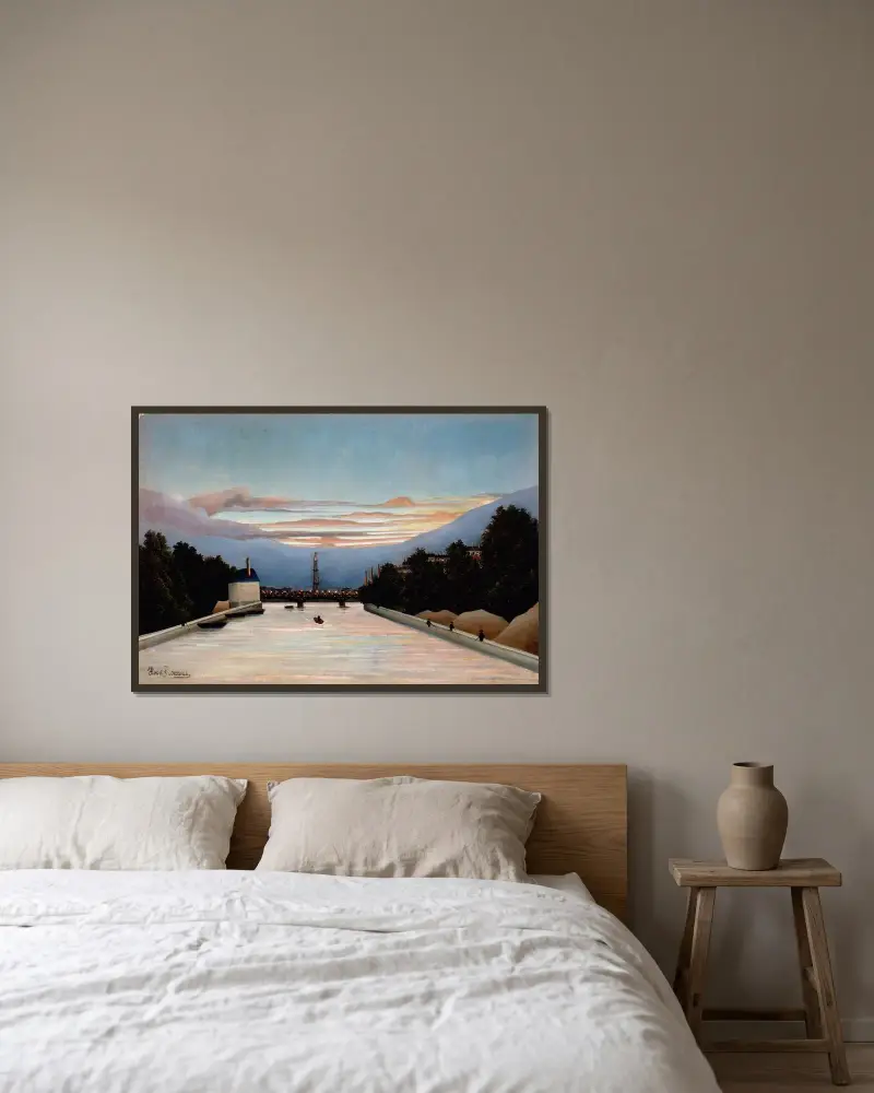 The Eiffel Tower av Henri Rousseau inramad på en vägg