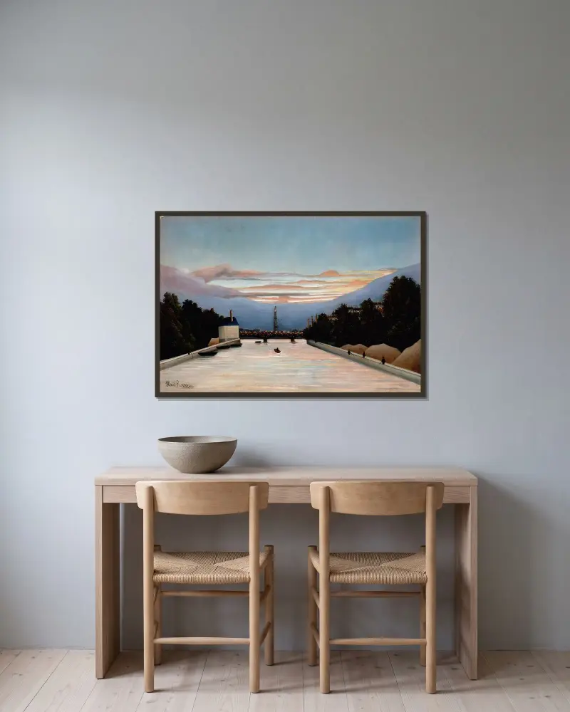 The Eiffel Tower av Henri Rousseau inramad på en vägg