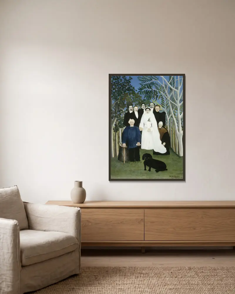 Svatební hostina, Henri Rousseau v rámu na stěně