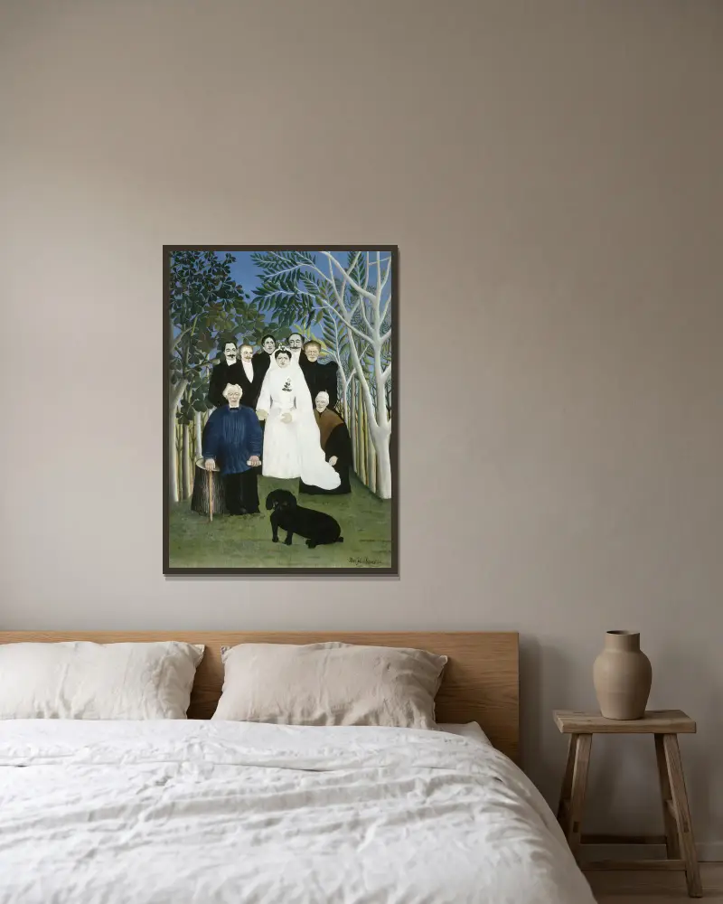Svatební hostina, Henri Rousseau v rámu na stěně