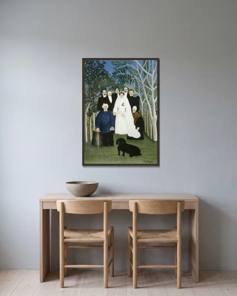 Svatební hostina, Henri Rousseau v rámu na stěně