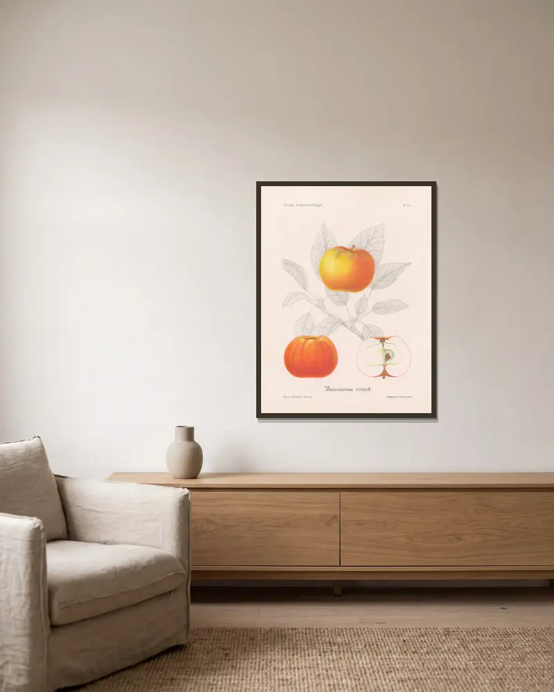 Baumanns Renette von Henriette Sjöberg gerahmt an einer Wand