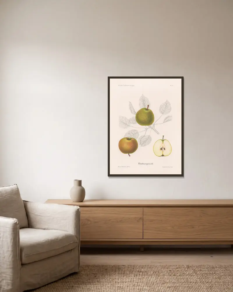 Herbstbergamotte von Henriette Sjöberg gerahmt an einer Wand