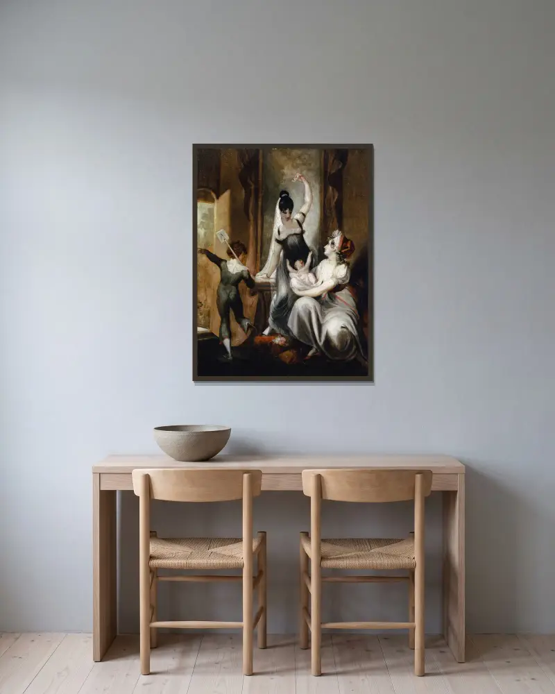 En mor med sin familj på landet av Henry Fuseli inramad på en vägg