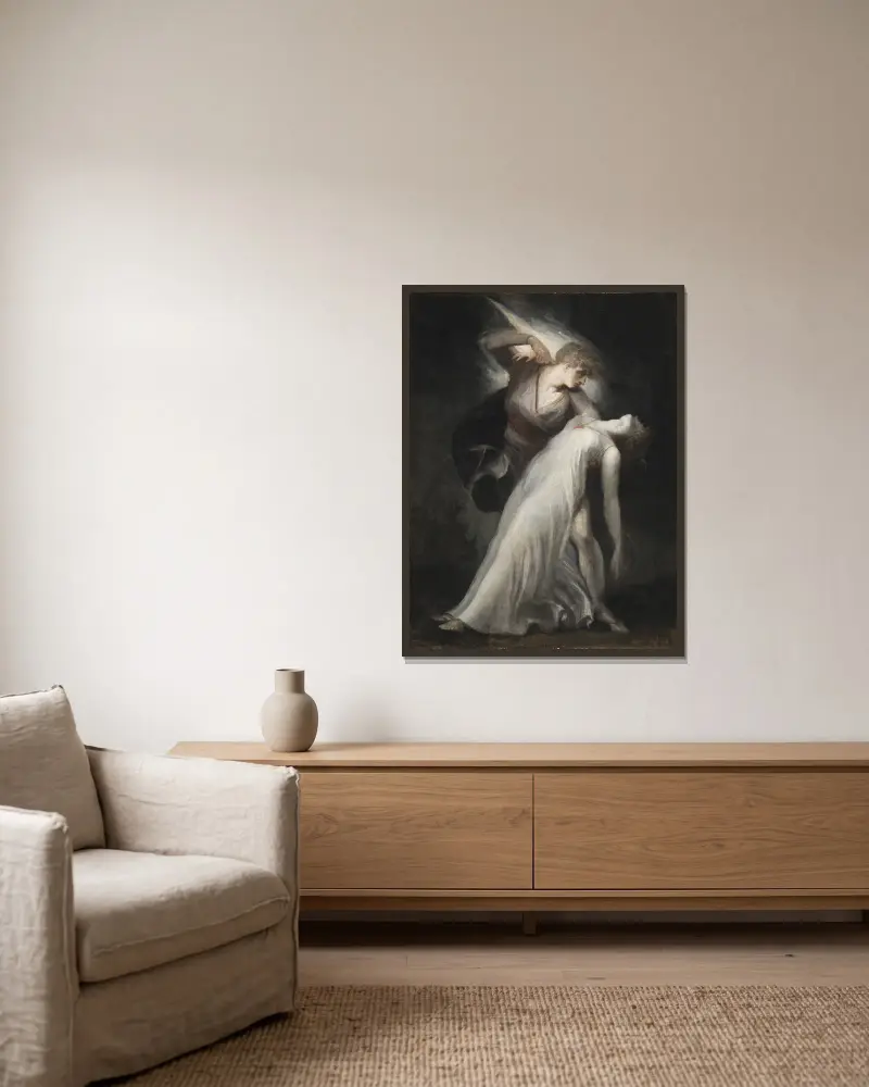 Celadon a Amelia, Henry Fuseli v rámu na stěně