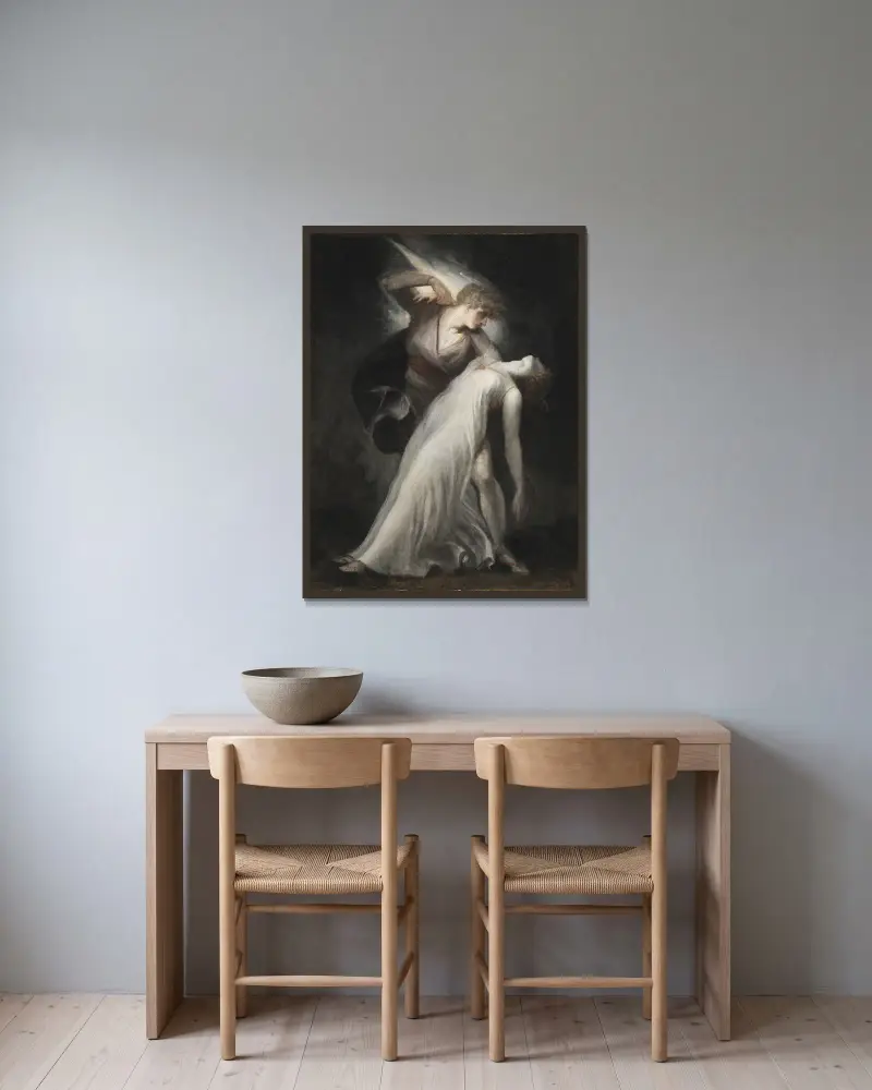 Celadon a Amelia, Henry Fuseli v rámu na stěně