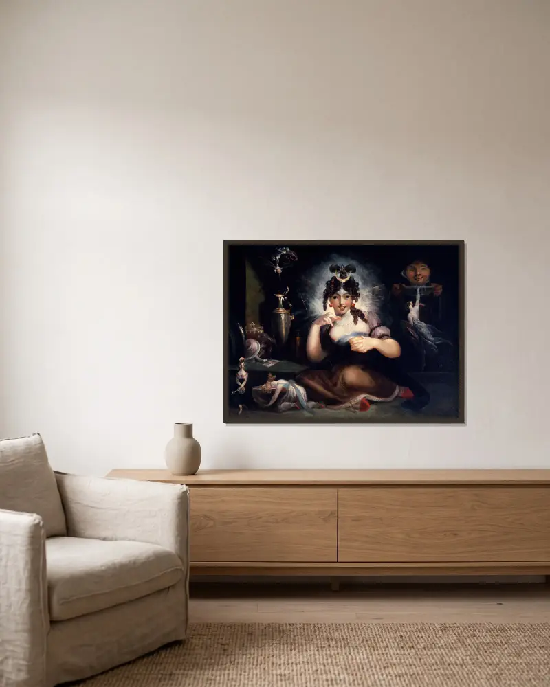 Faery Mab av Henry Fuseli inramad på en vägg