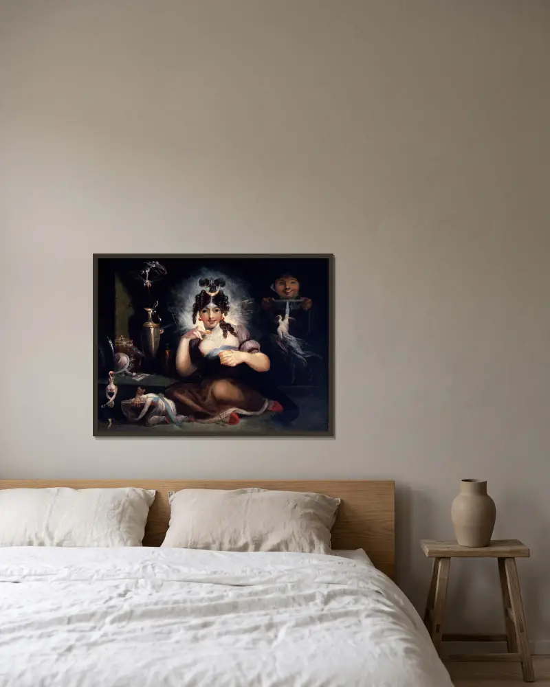 Faery Mab av Henry Fuseli inramad på en vägg