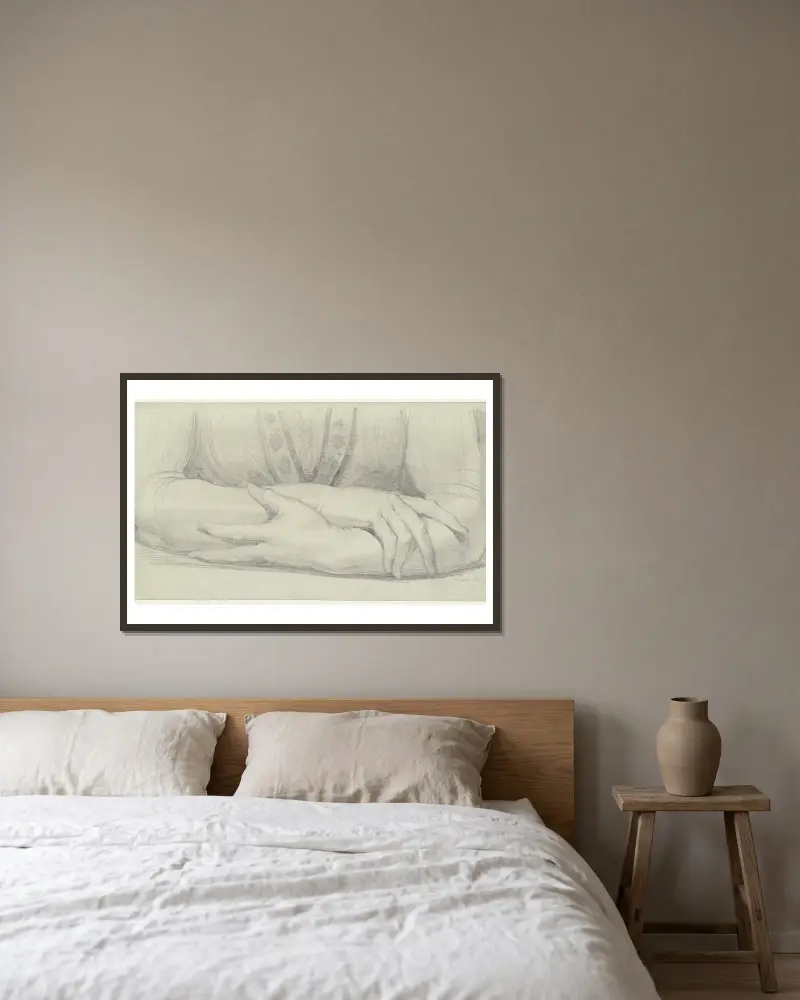 Handschuhe von Henry Fuseli gerahmt an einer Wand