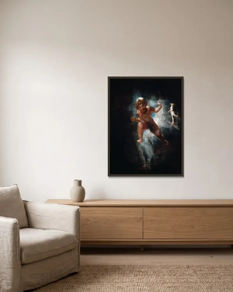 Puck av Henry Fuseli inramad på en vägg