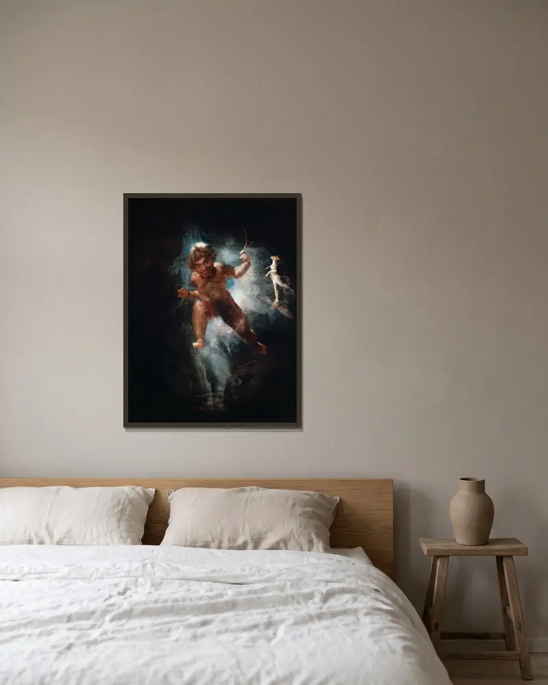 Puck av Henry Fuseli inramad på en vägg