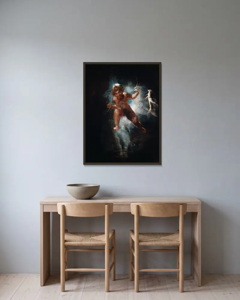 Puck av Henry Fuseli inramad på en vägg