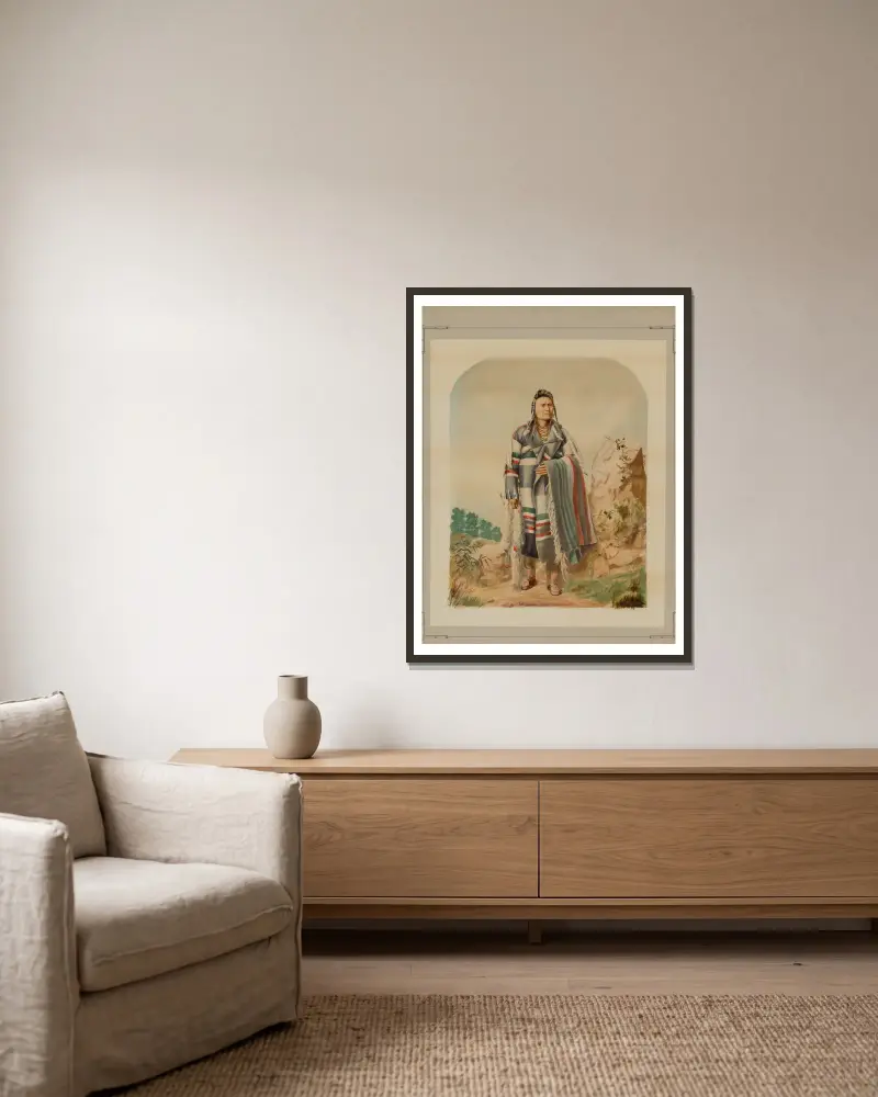 Hövding Joseph av Nez Perce, 1880 – nr 2 av William Henry Holmes inramad på en vägg
