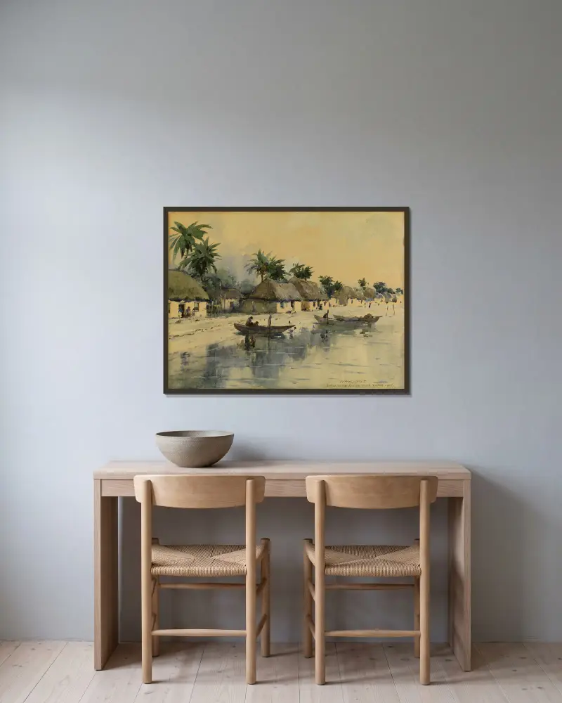 Indianerdorf, Cozumel, Yucatán von William Henry Holmes gerahmt an einer Wand