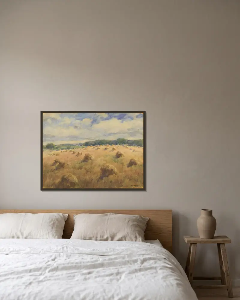 Weizenfelder in Maryland von William Henry Holmes gerahmt an einer Wand