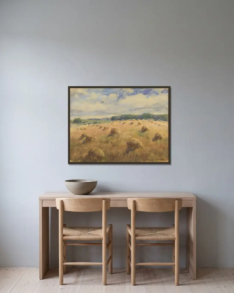 Weizenfelder in Maryland von William Henry Holmes gerahmt an einer Wand